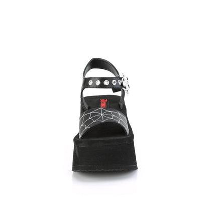 Demonia Cult Classic | "Funn-10" Sandals - Black Vegan Leather