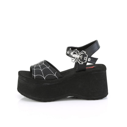 Demonia Cult Classic | "Funn-10" Sandals - Black Vegan Leather