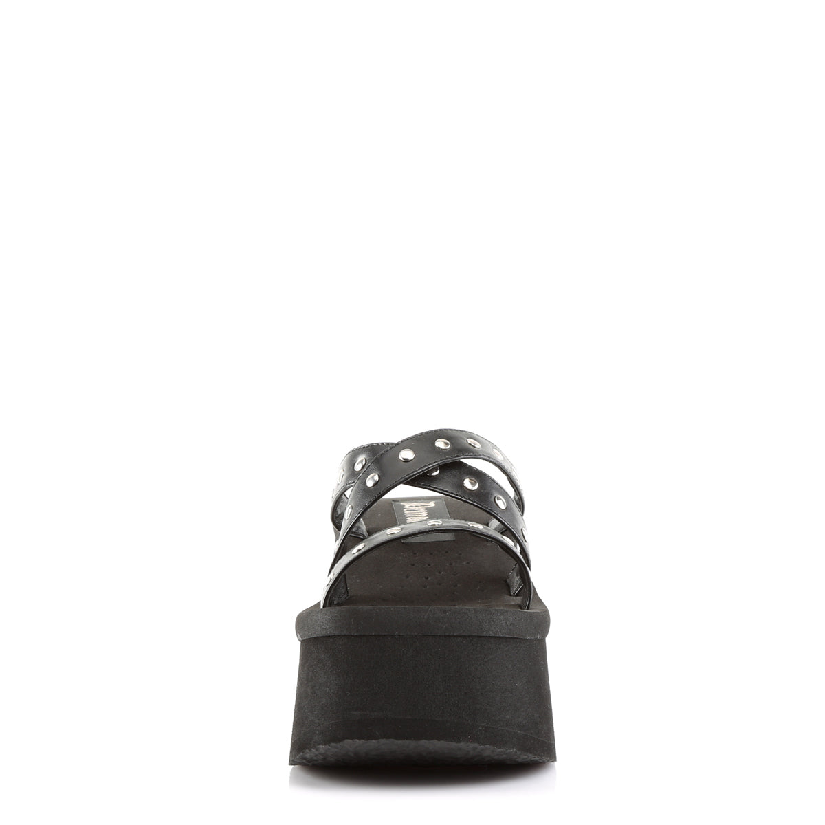 Demonia Cult Essential | "Funn-19" Sandals - Black Vegan Leather