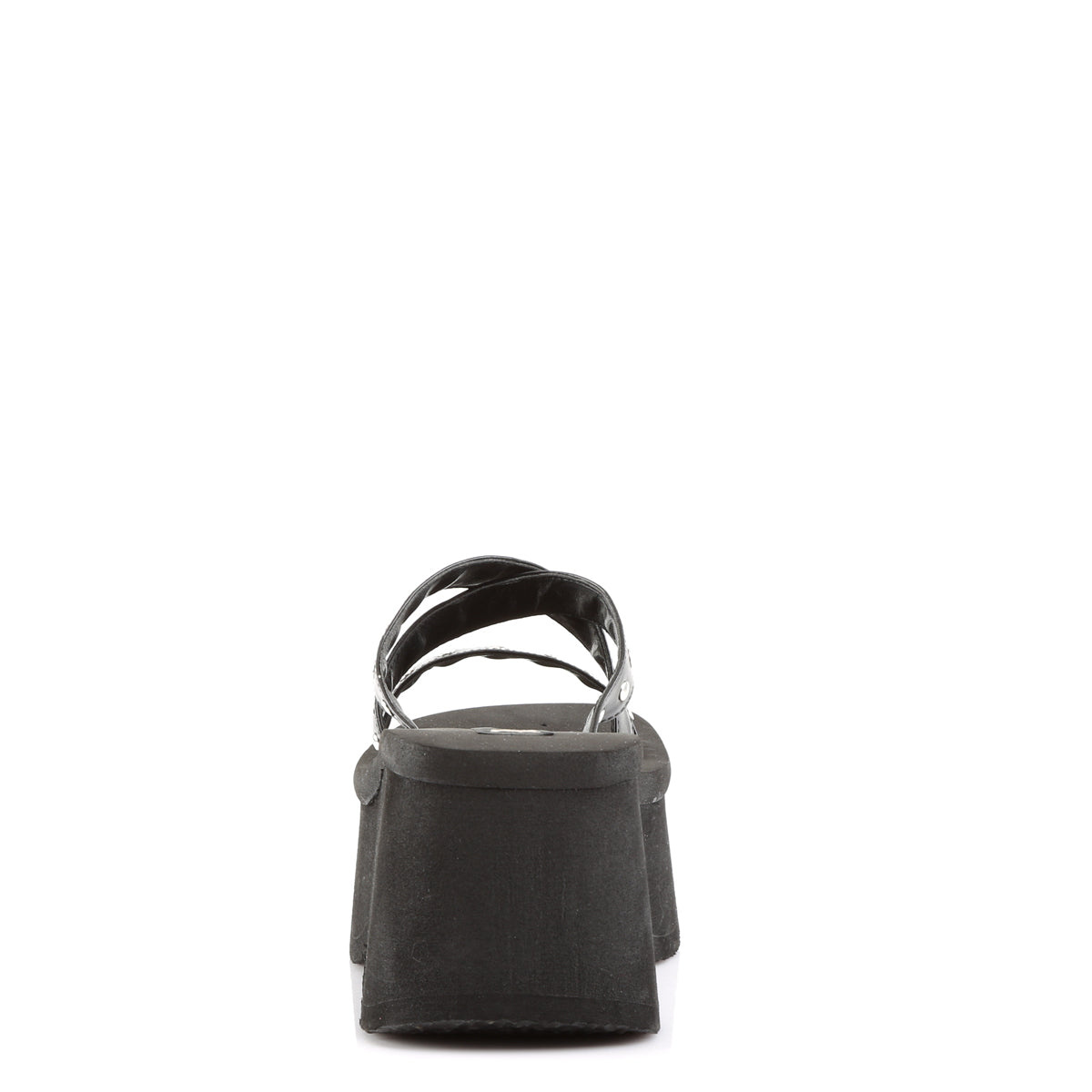 Demonia Cult Essential | "Funn-19" Sandals - Black Vegan Leather