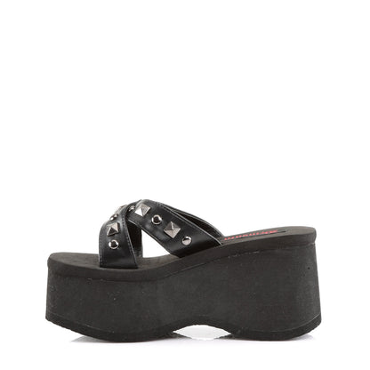 Demonia Cult Value | "Funn-29" Sandals - Black Vegan Leather