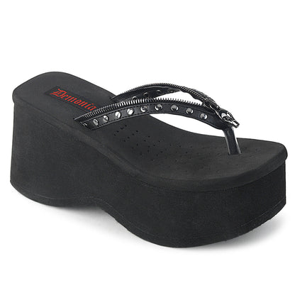 Demonia Cult Great Value | "Funn-33" Sandals - Black Vegan Leather