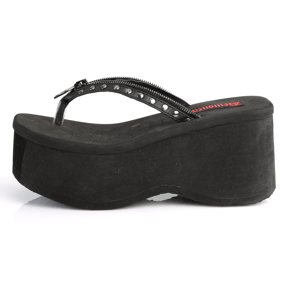 Demonia Cult Great Value | "Funn-33" Sandals - Black Vegan Leather