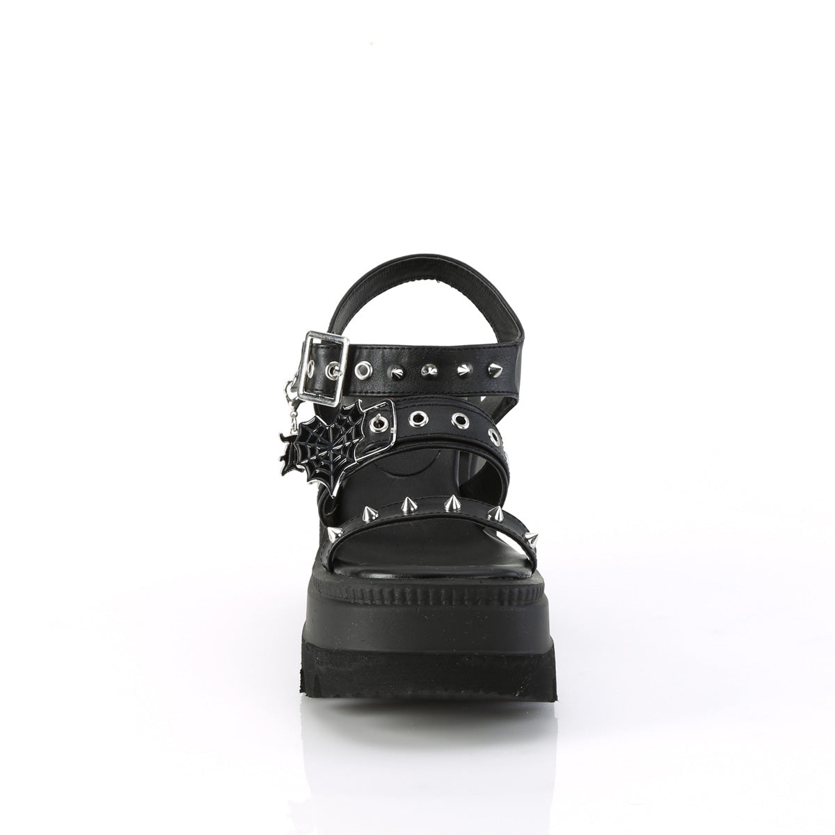 Demonia Cult Signature | "Shaker-13" Sandals - Black Vegan Leather