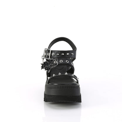 Demonia Cult Signature | "Shaker-13" Sandals - Black Vegan Leather