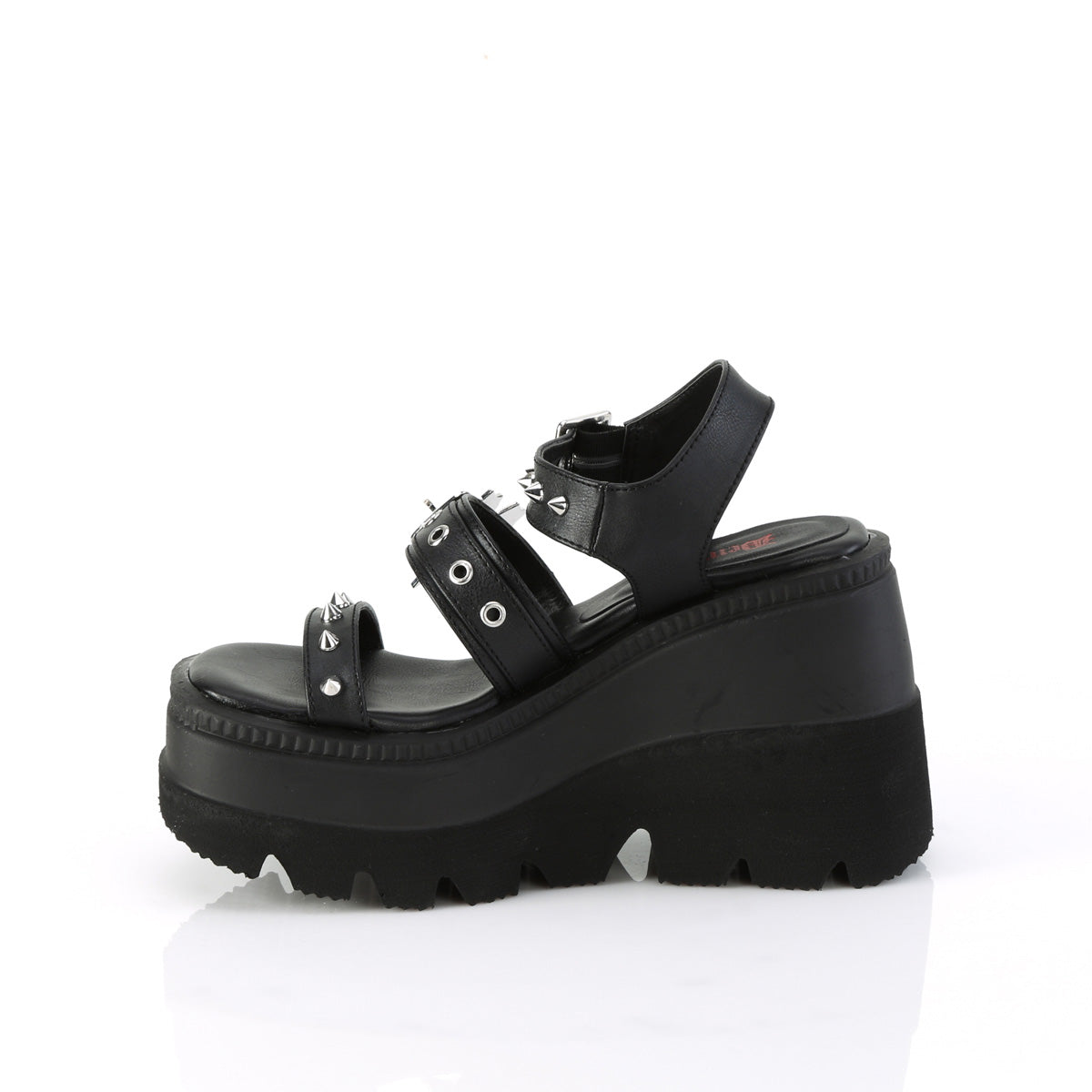 Demonia Cult Signature | "Shaker-13" Sandals - Black Vegan Leather