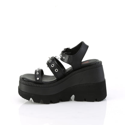 Demonia Cult Signature | "Shaker-13" Sandals - Black Vegan Leather