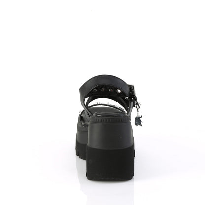 Demonia Cult Signature | "Shaker-13" Sandals - Black Vegan Leather