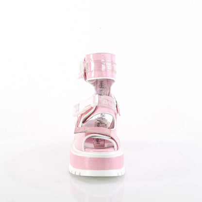 Demonia Cult Classic | "Slacker-15B" Sandals - Baby Pink Holo Patent