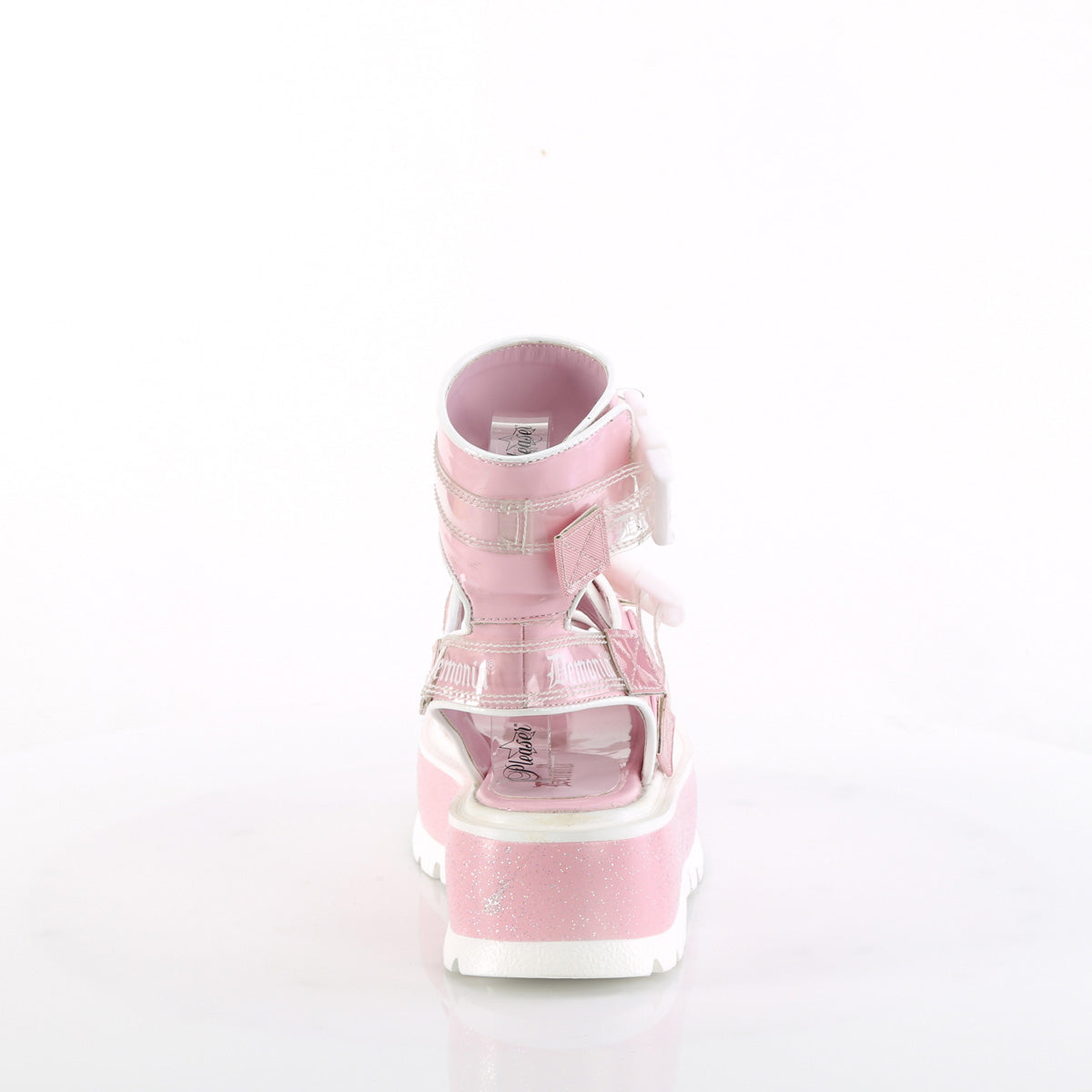 Demonia Cult Classic | "Slacker-15B" Sandals - Baby Pink Holo Patent