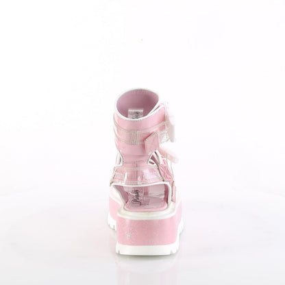 Demonia Cult Classic | "Slacker-15B" Sandals - Baby Pink Holo Patent