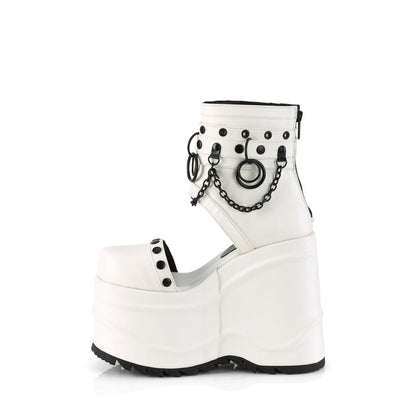 Demonia Cult Essential | "Wave-22" Sandals - White Vegan Leather
