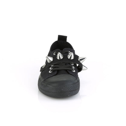 Demonia Cult Quality | "Deviant-04" Sneakers - Black Canvas