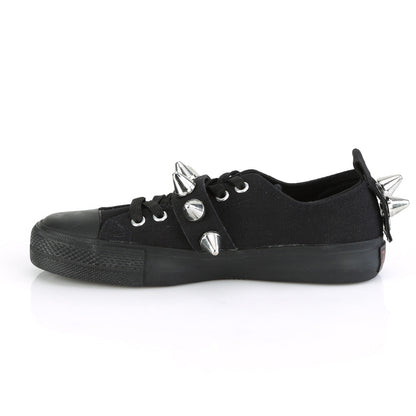 Demonia Cult Quality | "Deviant-04" Sneakers - Black Canvas