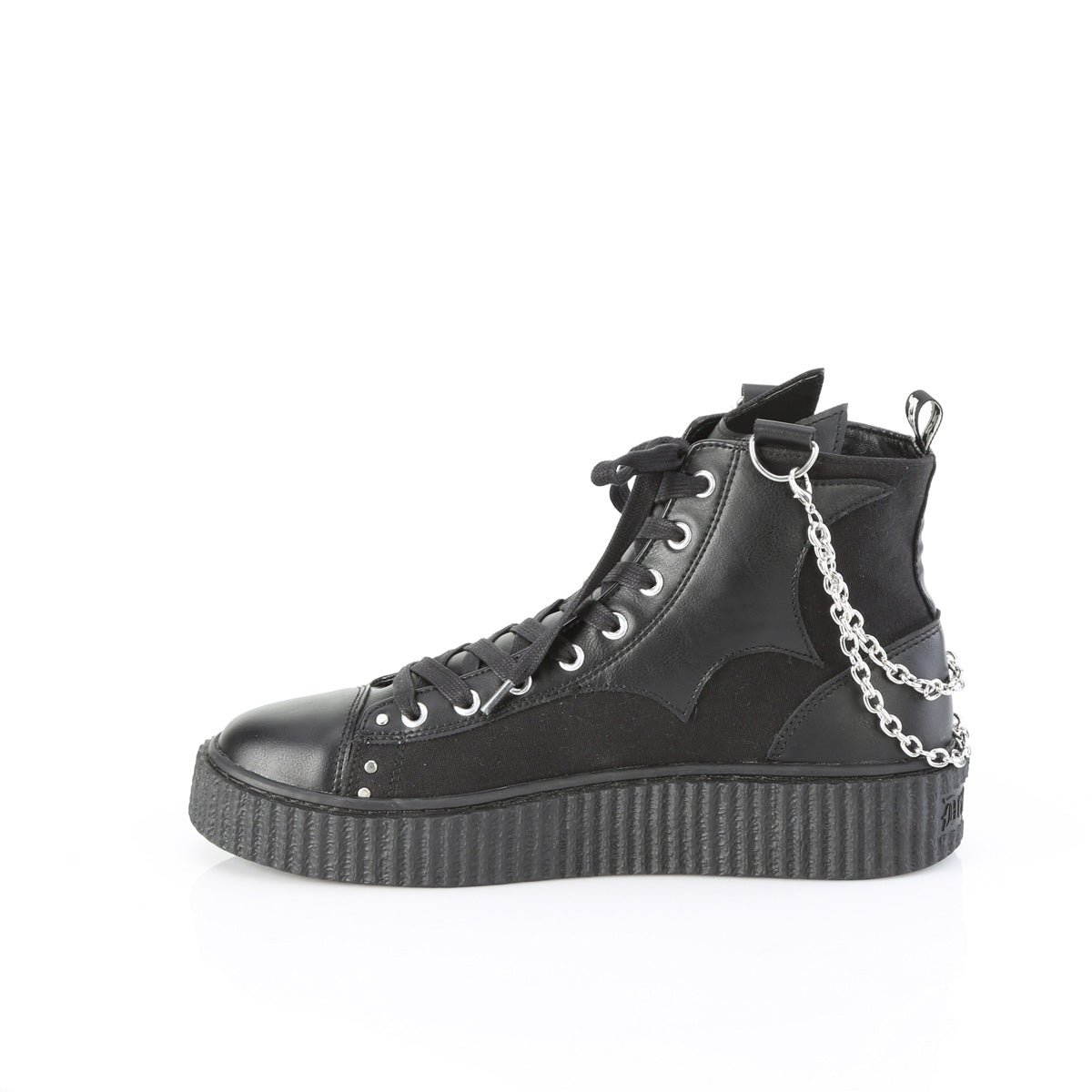 Demonia Cult Exclusive | "Sneeker-230" Sneakers - Black Canvas-Vegan Leather