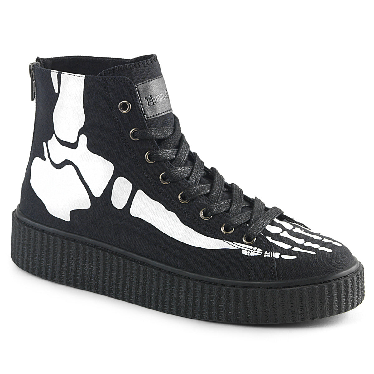 Demonia Cult Signature | "Sneeker-252" Sneakers - Black Canvas