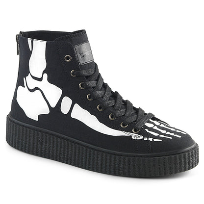 Demonia Cult Signature | "Sneeker-252" Sneakers - Black Canvas