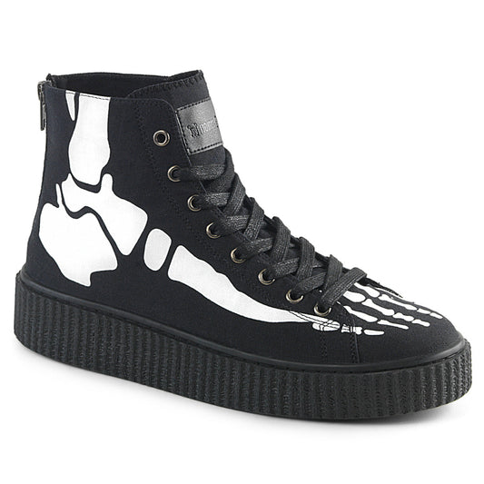 Demonia Cult Signature | "Sneeker-252" Sneakers - Black Canvas