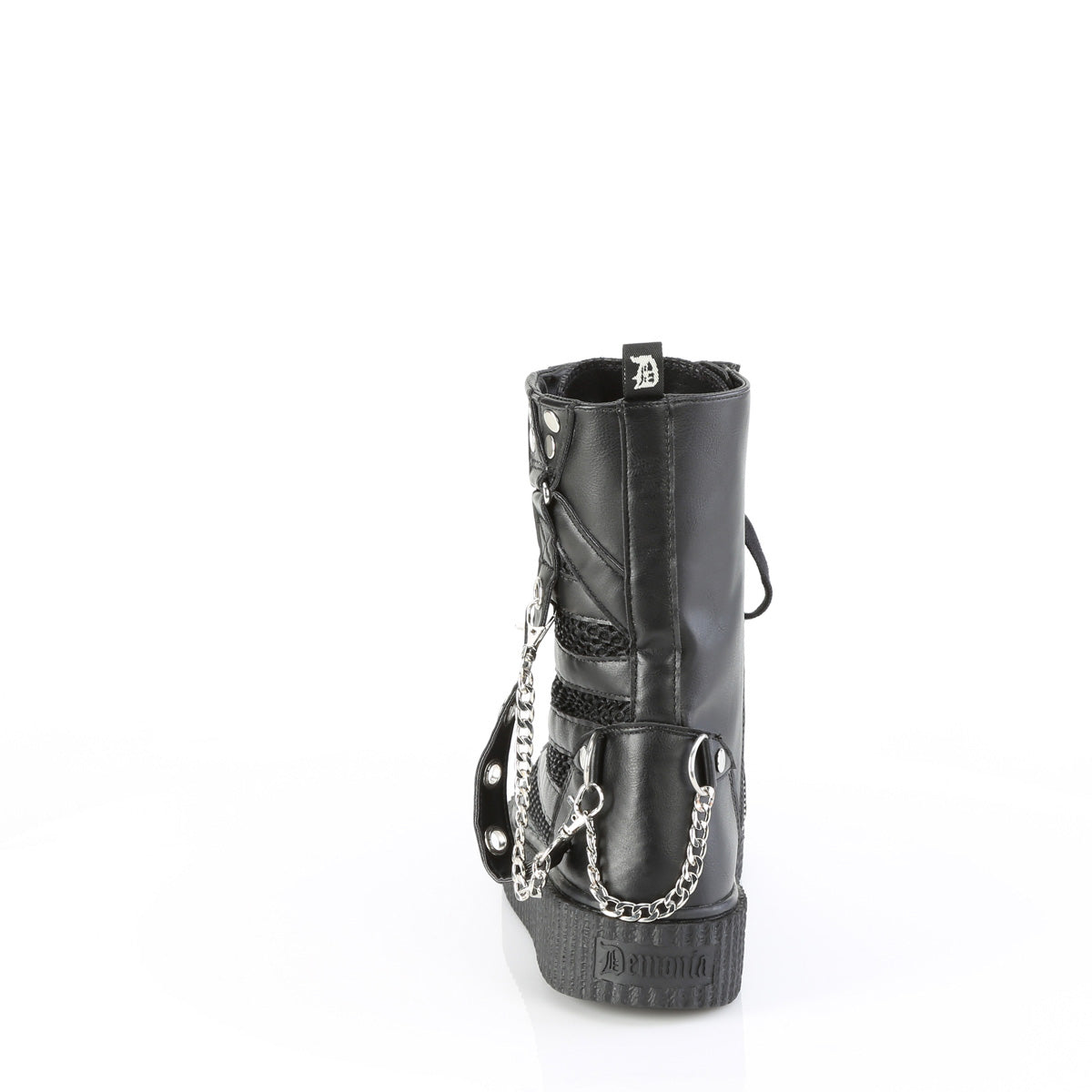 Demonia Cult Classic | "Sneeker-325" Sneakers - Black Vegan Leather-Fishnet