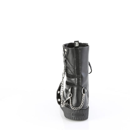 Demonia Cult Classic | "Sneeker-325" Sneakers - Black Vegan Leather-Fishnet