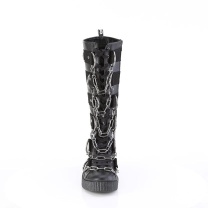 Demonia Cult Essential | "Sneeker-405" Sneakers - Black Vegan Leather-Canvas