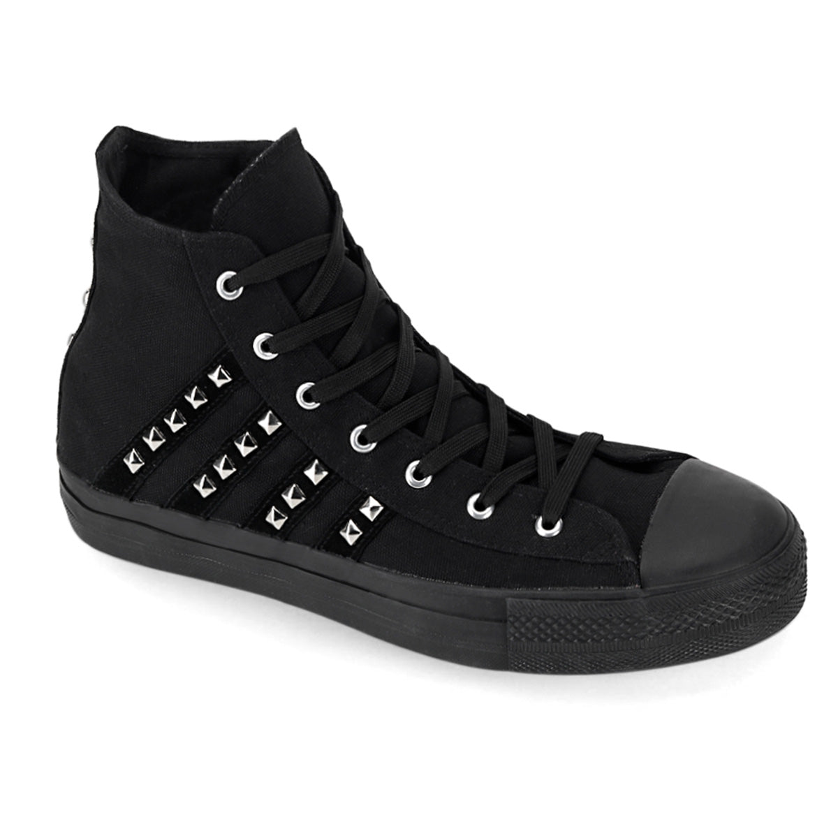 Demonia Cult Everyday | "Deviant-103" Sneakers - Black Canvas-Suede