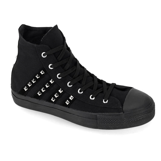 Demonia Cult Everyday | "Deviant-103" Sneakers - Black Canvas-Suede