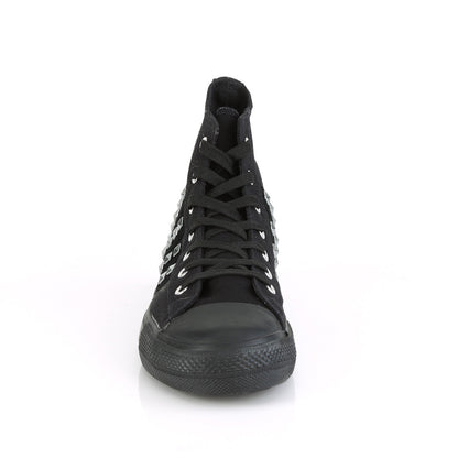 Demonia Cult Everyday | "Deviant-103" Sneakers - Black Canvas-Suede