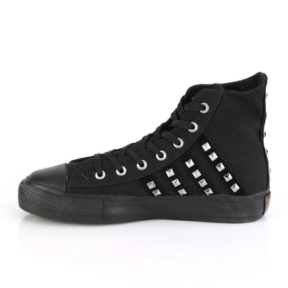 Demonia Cult Everyday | "Deviant-103" Sneakers - Black Canvas-Suede