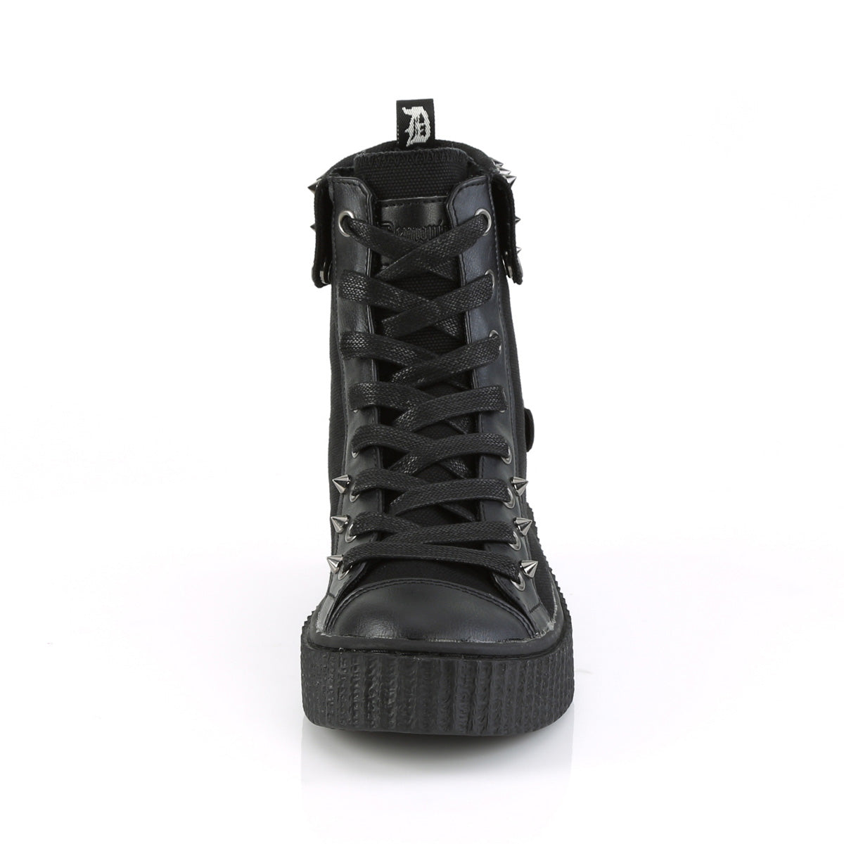 Demonia Cult Latest | "Sneeker-266" Sneakers - Black Canvas-Vegan Leather