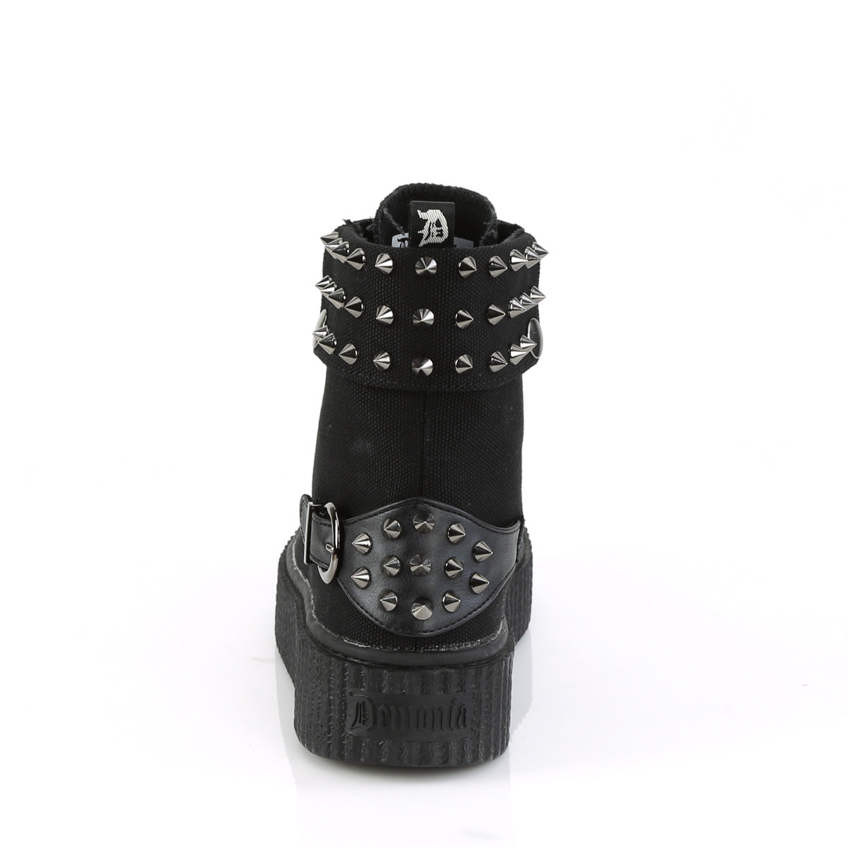 Demonia Cult Latest | "Sneeker-266" Sneakers - Black Canvas-Vegan Leather