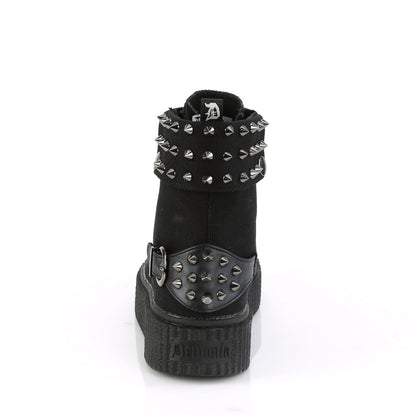Demonia Cult Latest | "Sneeker-266" Sneakers - Black Canvas-Vegan Leather