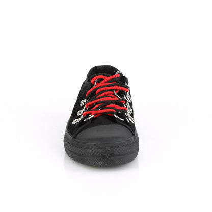 Demonia Cult Signature | "Deviant-05" Sneakers - Black Canvas-Suede