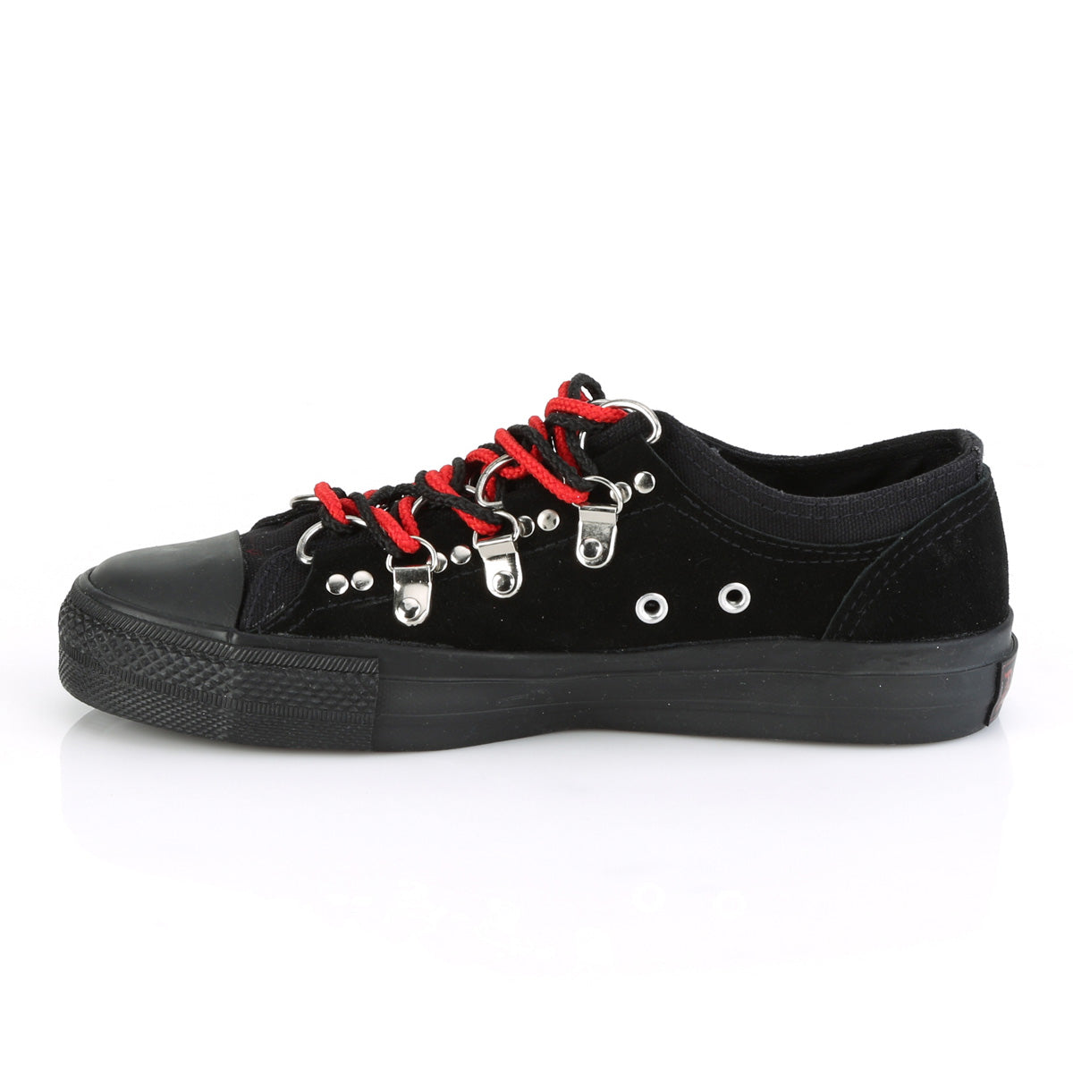 Demonia Cult Signature | "Deviant-05" Sneakers - Black Canvas-Suede