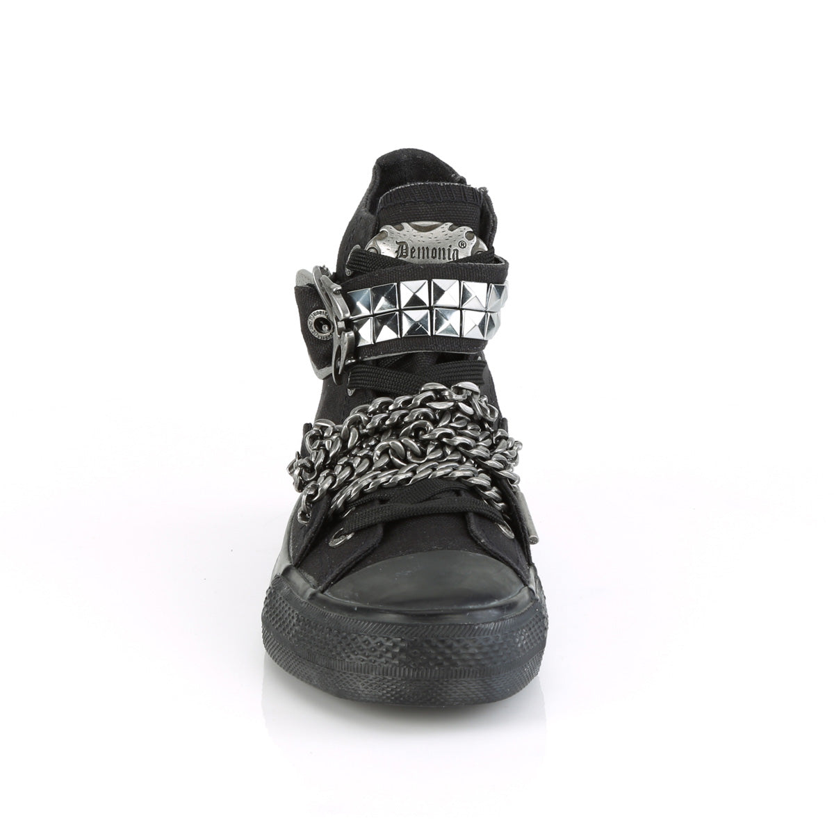 Demonia Cult Classic | "Deviant-110" Sneakers - Black Canvas