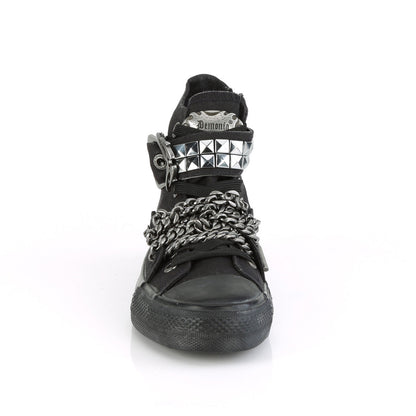 Demonia Cult Classic | "Deviant-110" Sneakers - Black Canvas