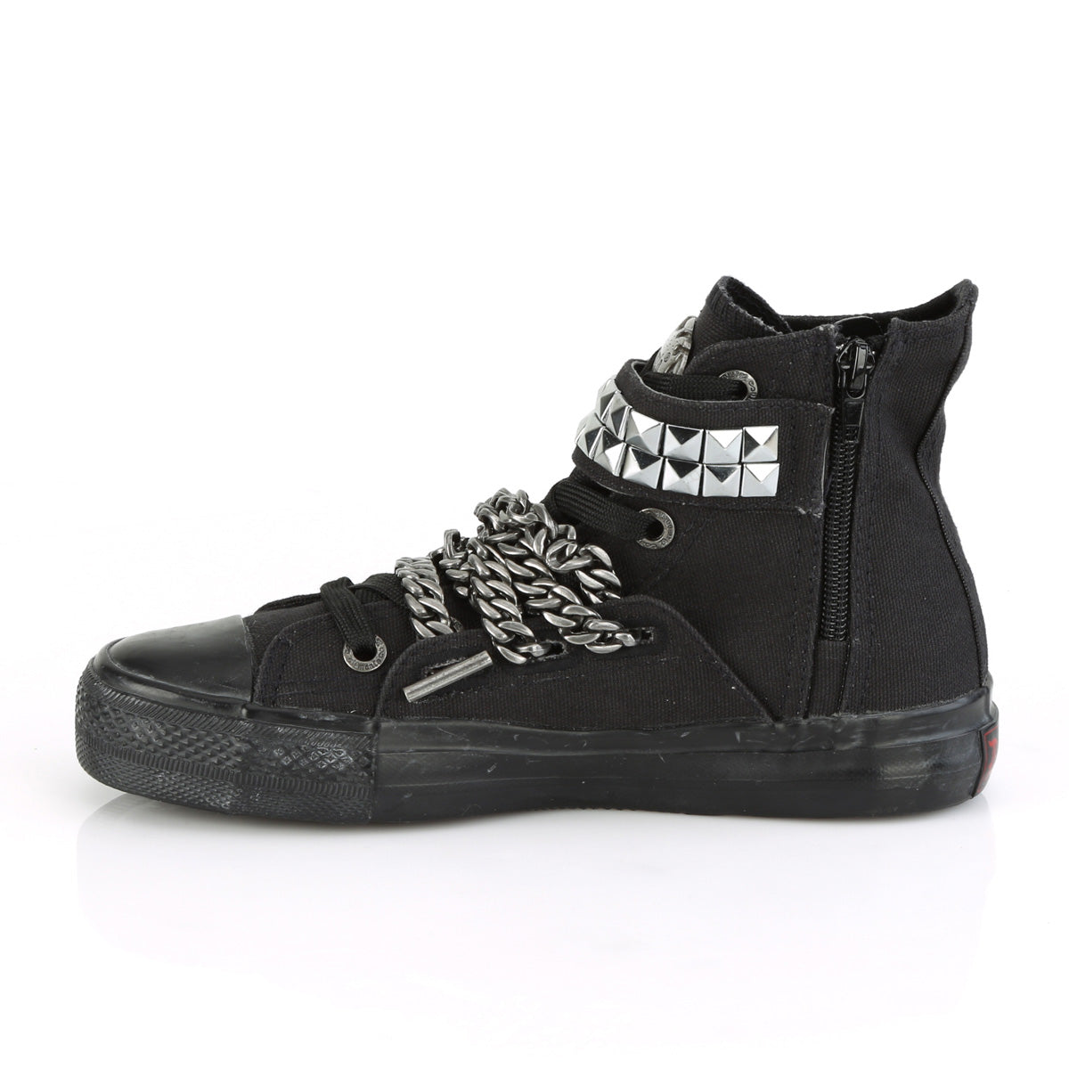 Demonia Cult Classic | "Deviant-110" Sneakers - Black Canvas