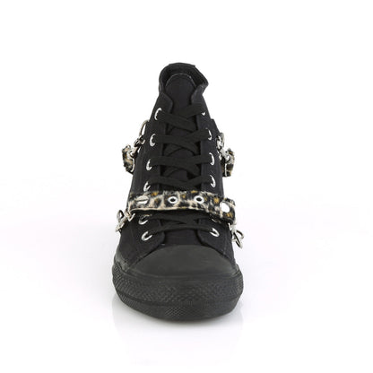 Demonia Cult Essential | "Deviant-107" Sneakers - Black Canvas