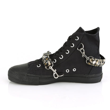 Demonia Cult Essential | "Deviant-107" Sneakers - Black Canvas