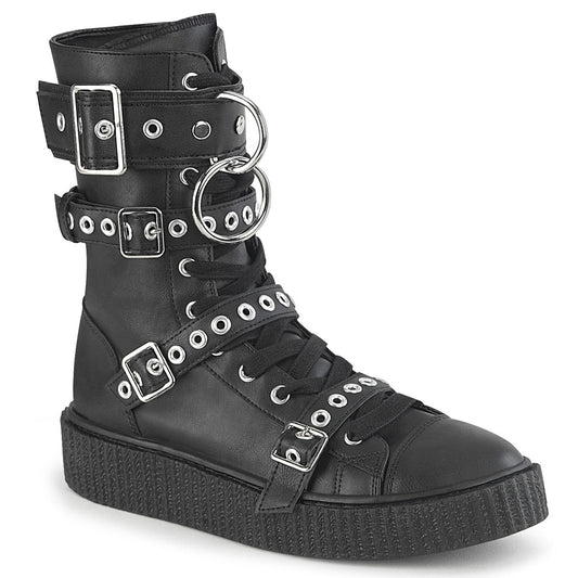 Demonia Cult Everyday | "Sneeker-320" Sneakers - Black Vegan Leather