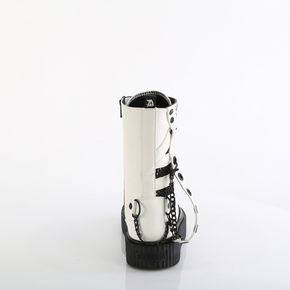 Demonia Cult Value | "Sneeker-325" Sneakers - White Vegan Leather-Fishnet