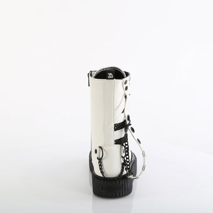 Demonia Cult Value | "Sneeker-325" Sneakers - White Vegan Leather-Fishnet