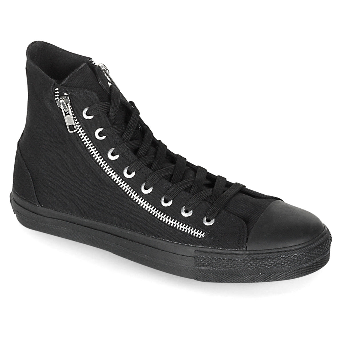 Demonia Cult Great Value | "Deviant-106" Sneakers - Black Canvas