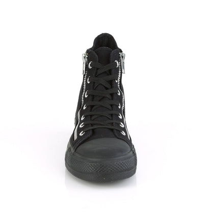 Demonia Cult Great Value | "Deviant-106" Sneakers - Black Canvas