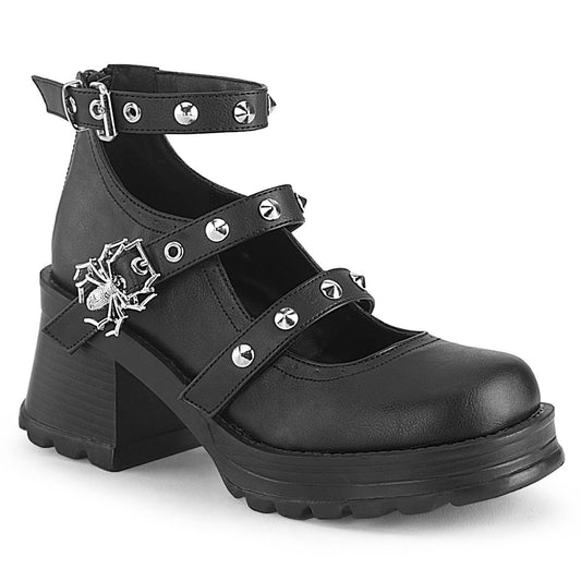 Demonia Cult Quality | "Bratty-30" Pumps - Black Vegan Leather