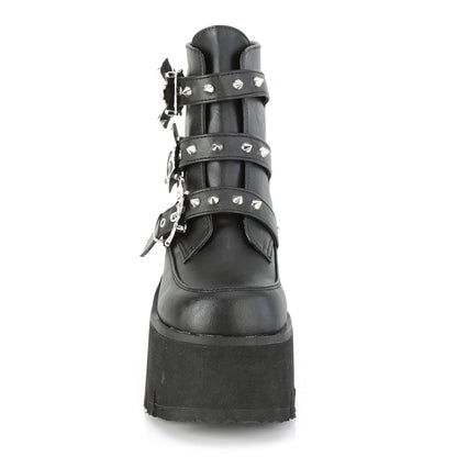 Demonia Cult Exclusive | "Ashes-55" Boots - Black Vegan Leather