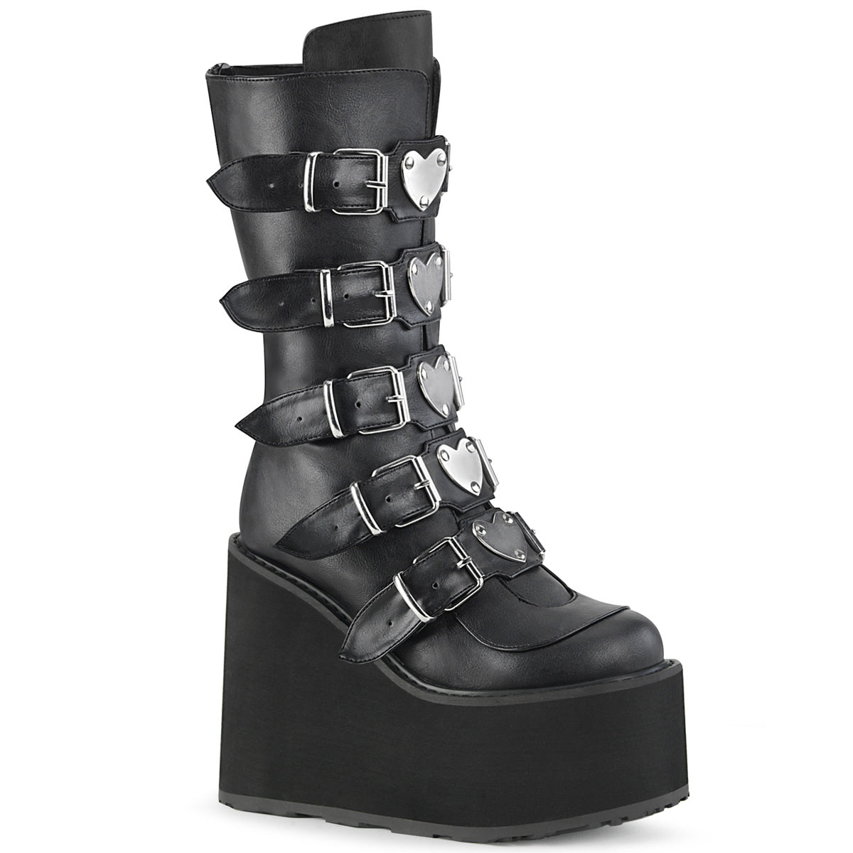 Demonia Cult Signature | "Swing-230" Boots - Black Vegan Leather