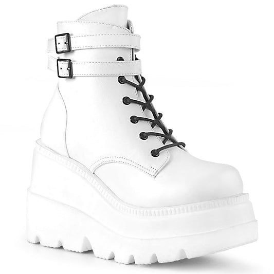Demonia Cult Classic | "Shaker-52" Boots - White Vegan Leather