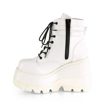 Demonia Cult Classic | "Shaker-52" Boots - White Vegan Leather