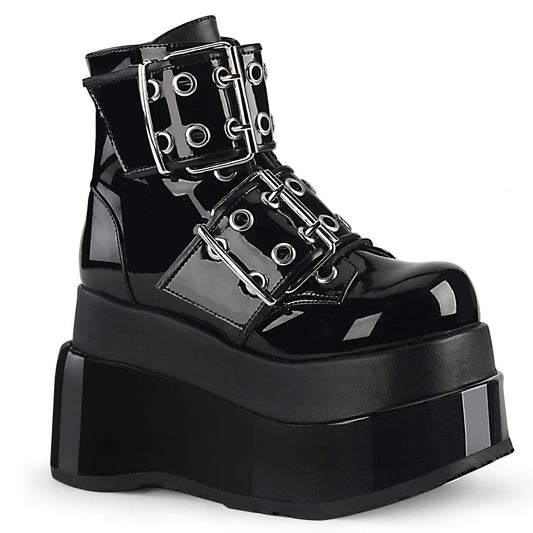 Demonia Cult Essential | "Bear-104" Boots - Black Patent-Vegan Leather